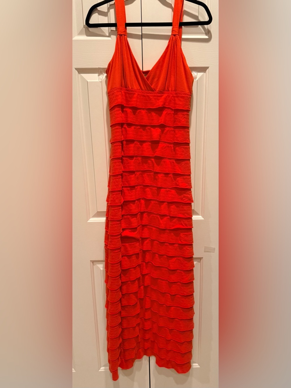 Max Studio Bright Coral Orange Sundress Dress Sleeveless